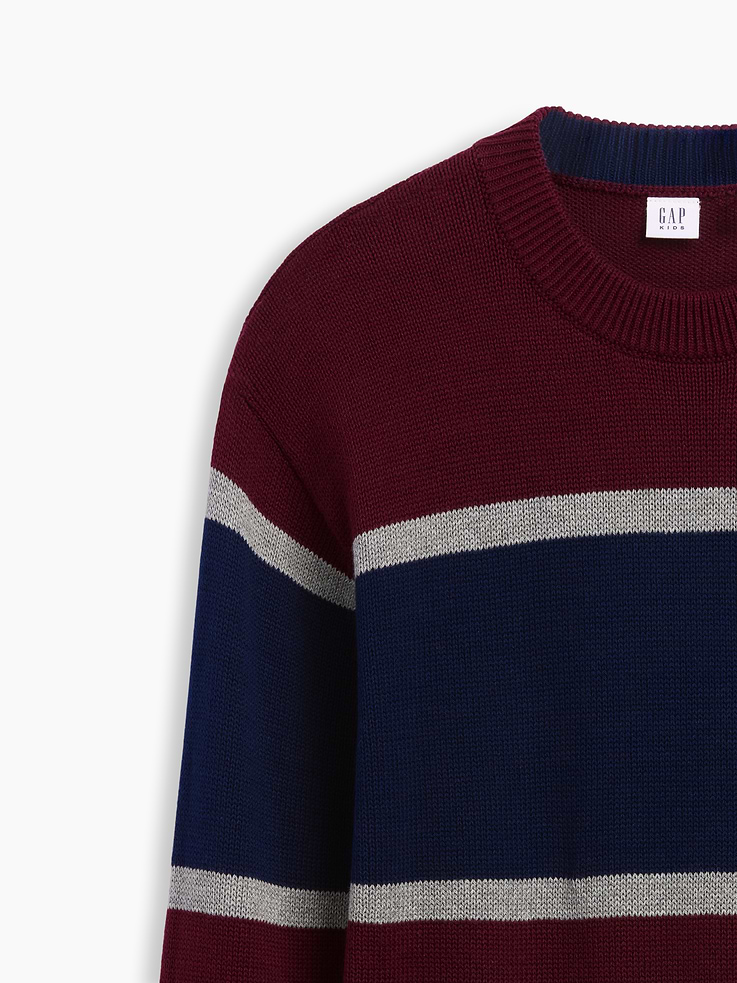 Image 5 of 5, Kids 100% Cotton Relaxed Crew Sweater