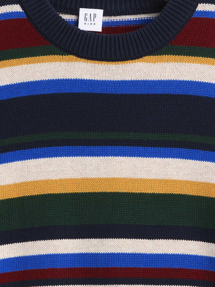 Image 5 of 5, Kids 100% Cotton Relaxed Crew Sweater