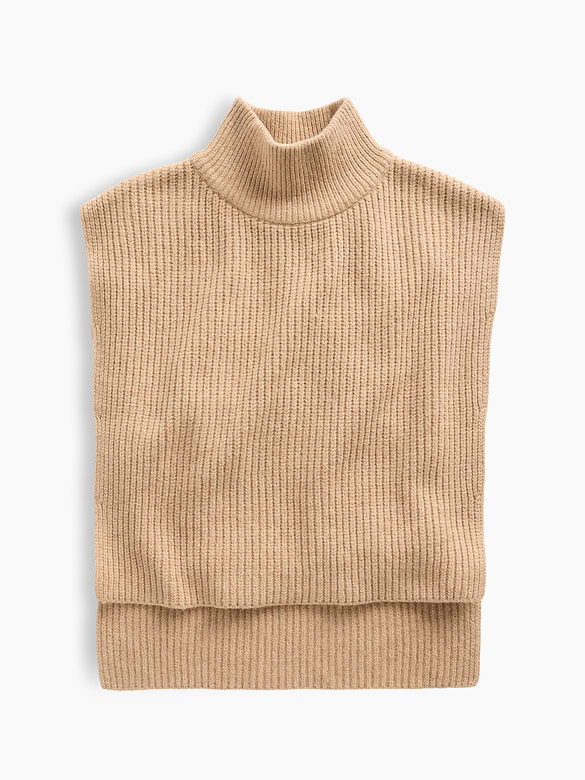 CashSoft Mockneck Sweater Bib