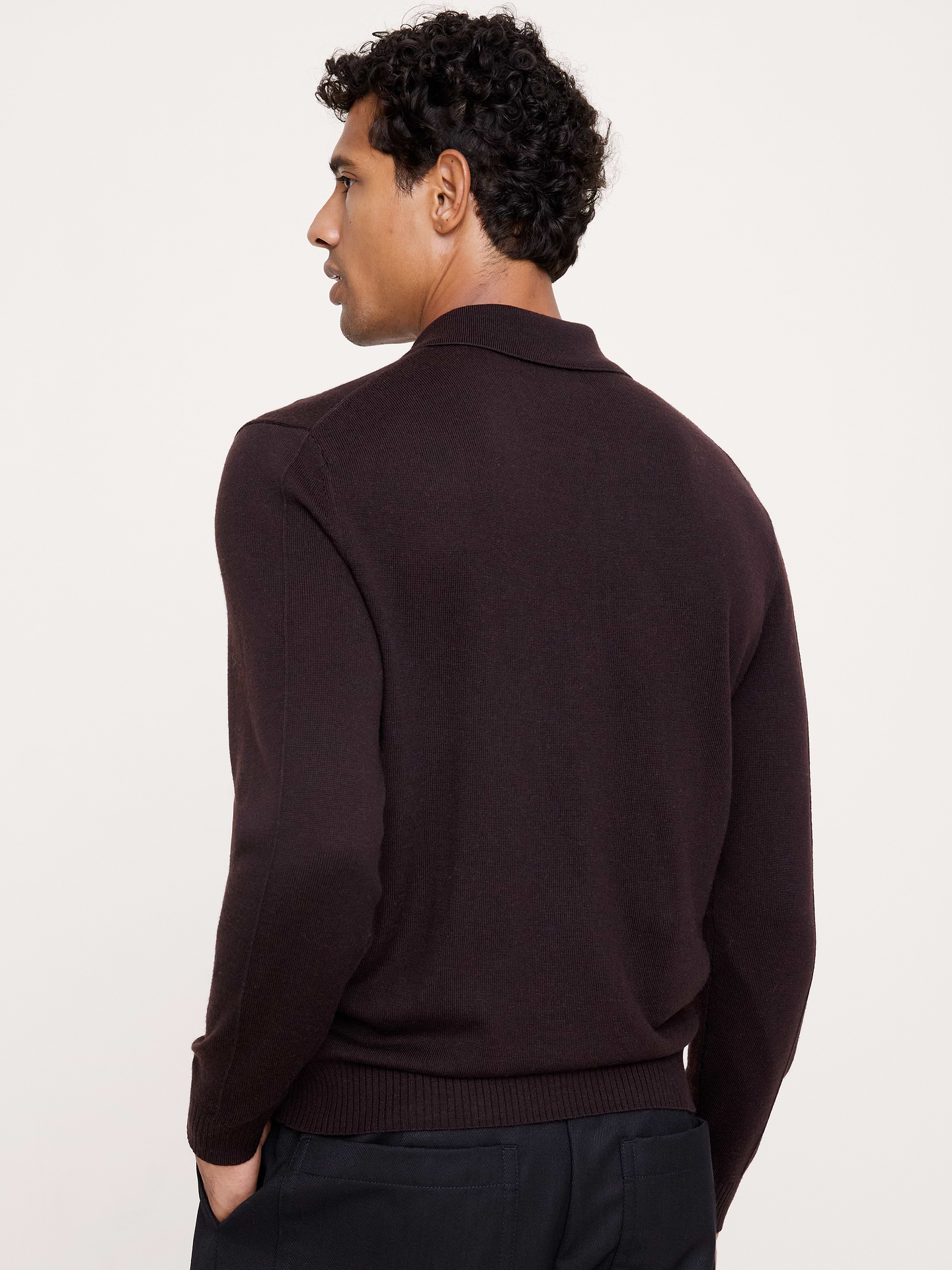 Image 6 of 8, Merino Zip-Up Sweater Polo