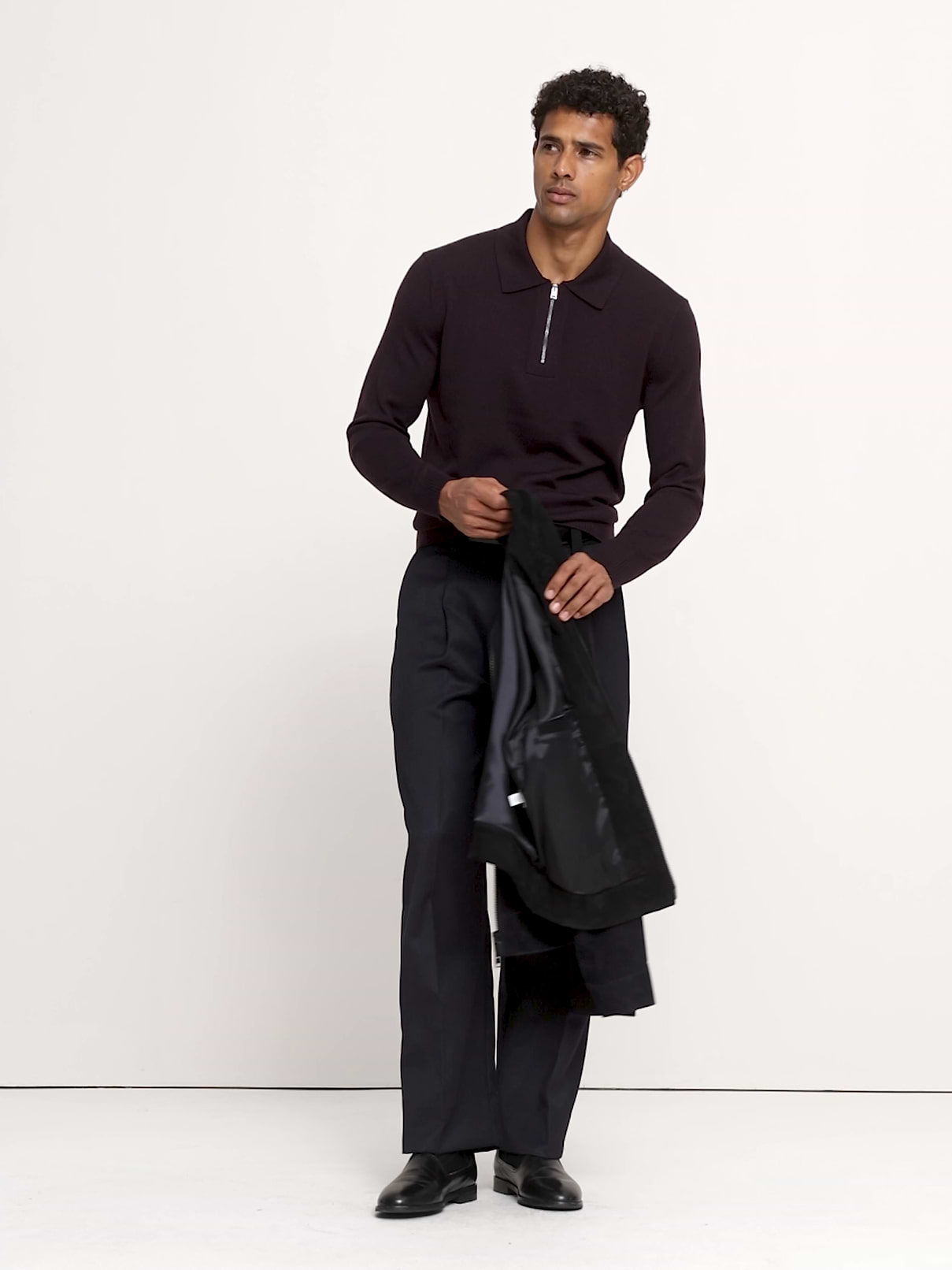 Merino Zip-Up Sweater Polo | Banana Republic