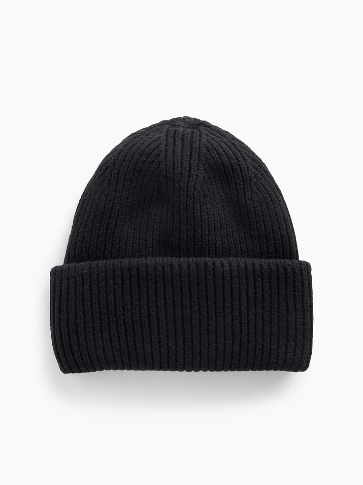 Image 1 of 2, Soft, chunky knit cotton-blend beanie., Rolled brim., This product was made in a factory that invests in gender equity and women’s empowerment through RISE. Learn more at gapinc.com/equity ., Product #1185040