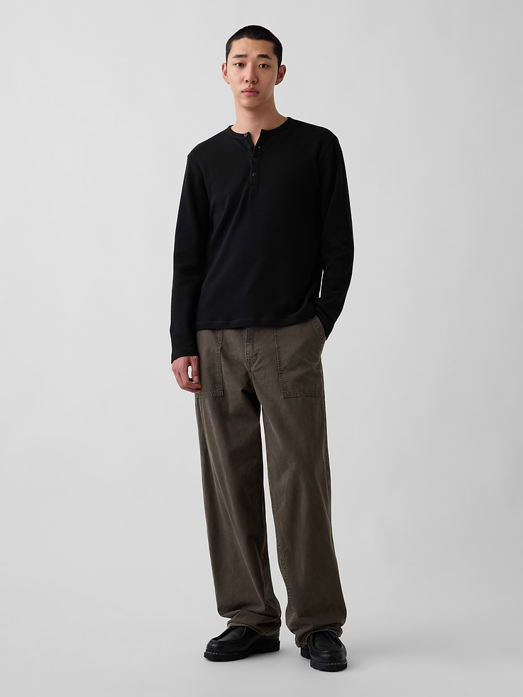 Image 2 of 5, Waffle Henley T-Shirt