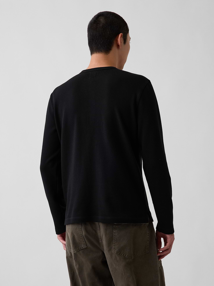 Image 3 of 5, Waffle Henley T-Shirt