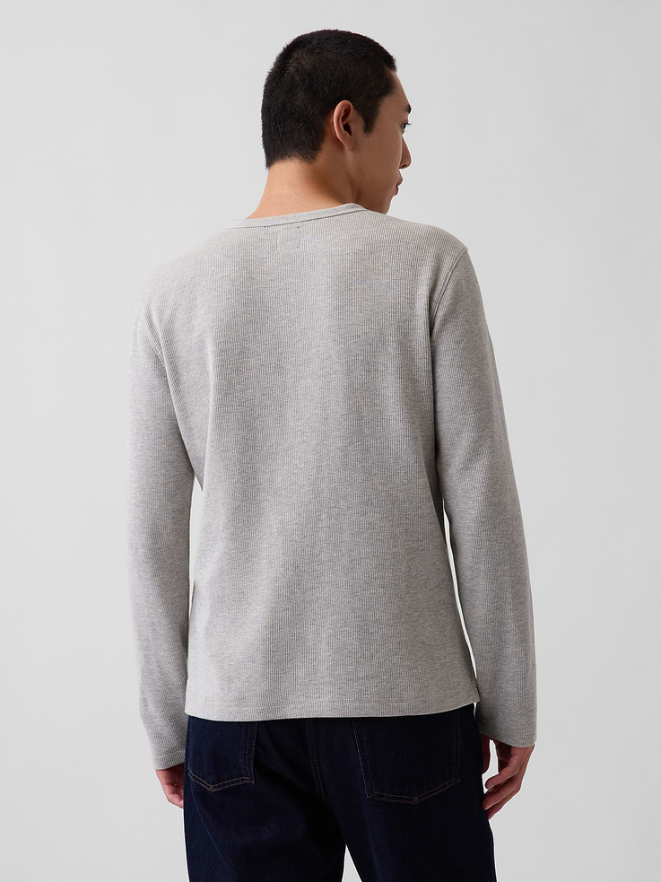 Image 3 of 5, Waffle Henley T-Shirt