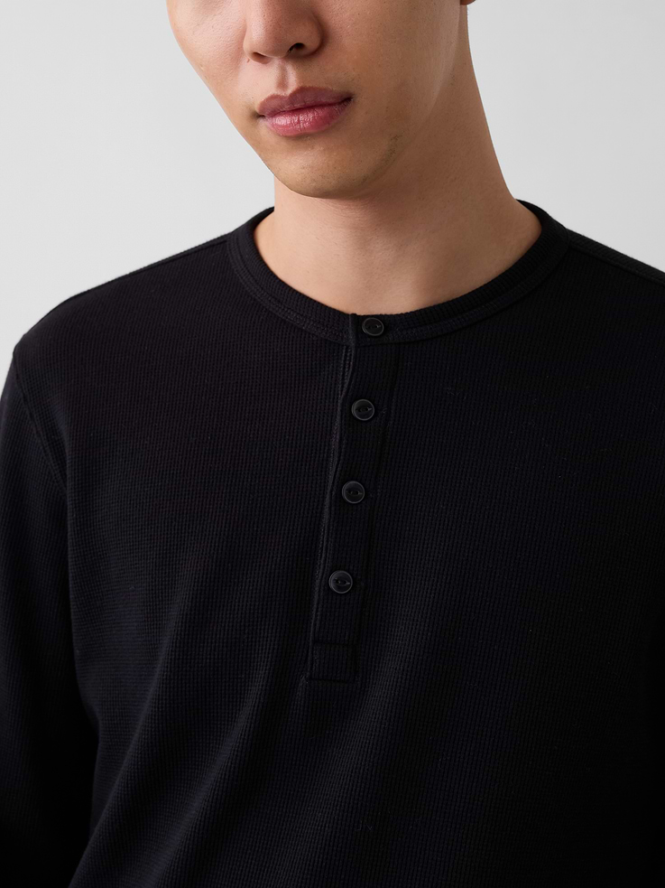 Image 4 of 5, Waffle Henley T-Shirt