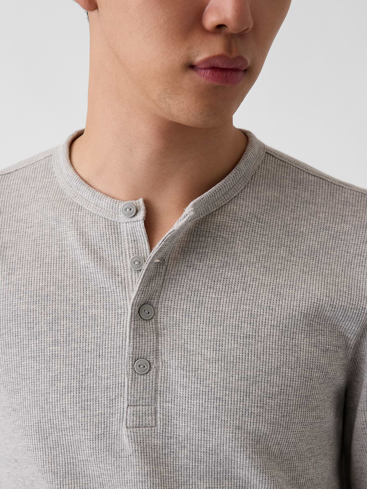 Image 4 of 5, Waffle Henley T-Shirt