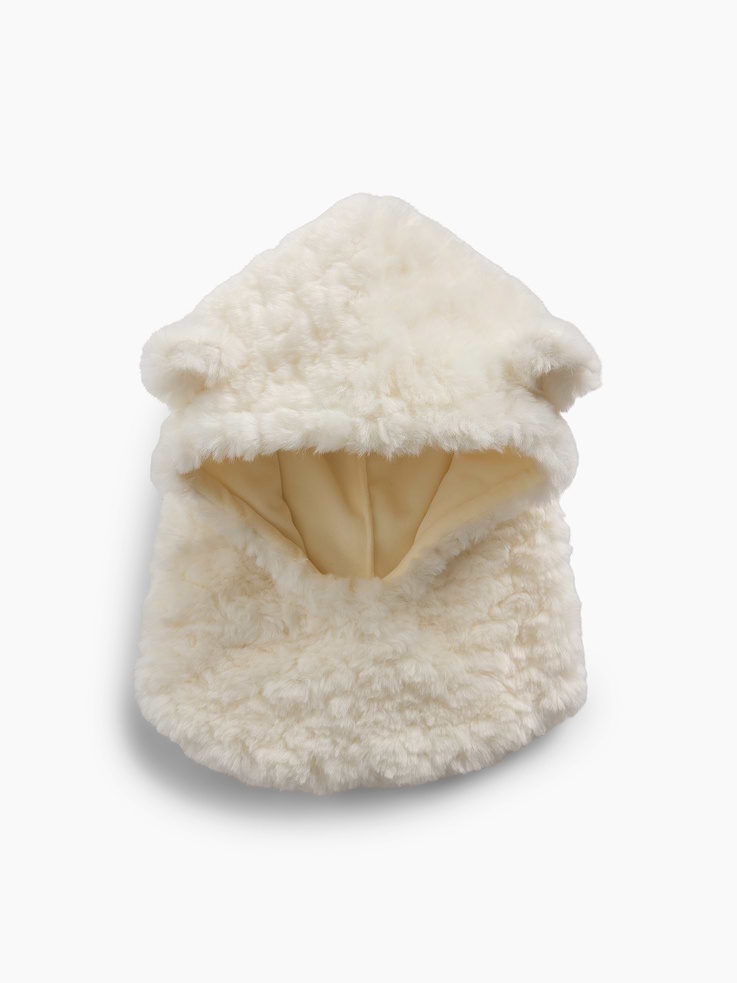 Image 1 of 2, Soft sherpa balaclava hood., Bear ear appliques at top., Product #1185853