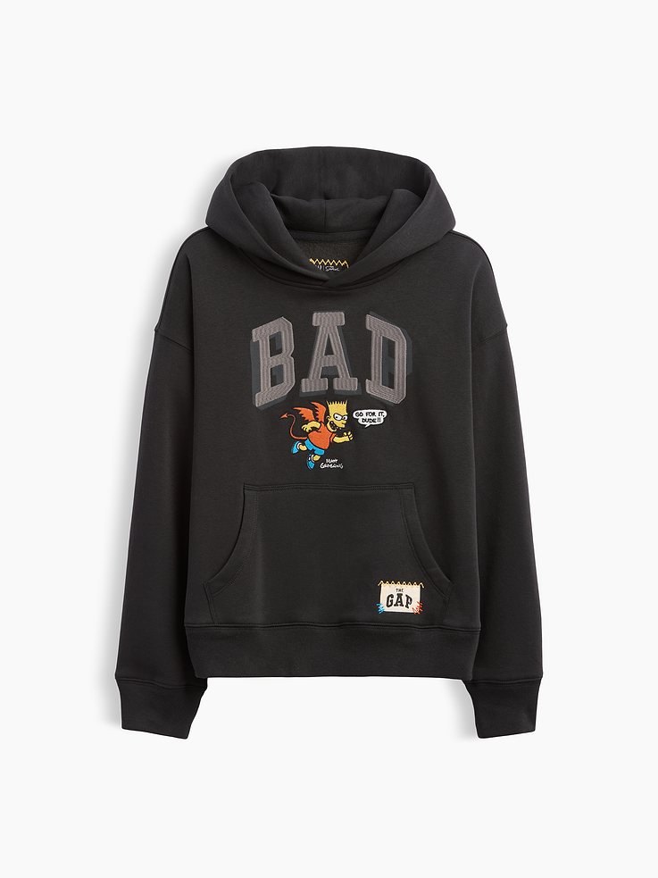 Image 7 of 8, Kids The Simpsons VintageSoft BAD Logo Hoodie