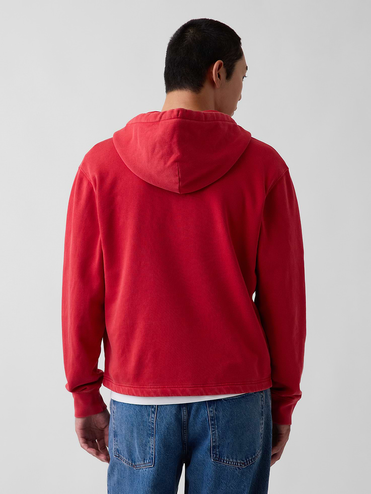 Image 3 of 5, VintageSoft Relaxed Zip Logo Hoodie