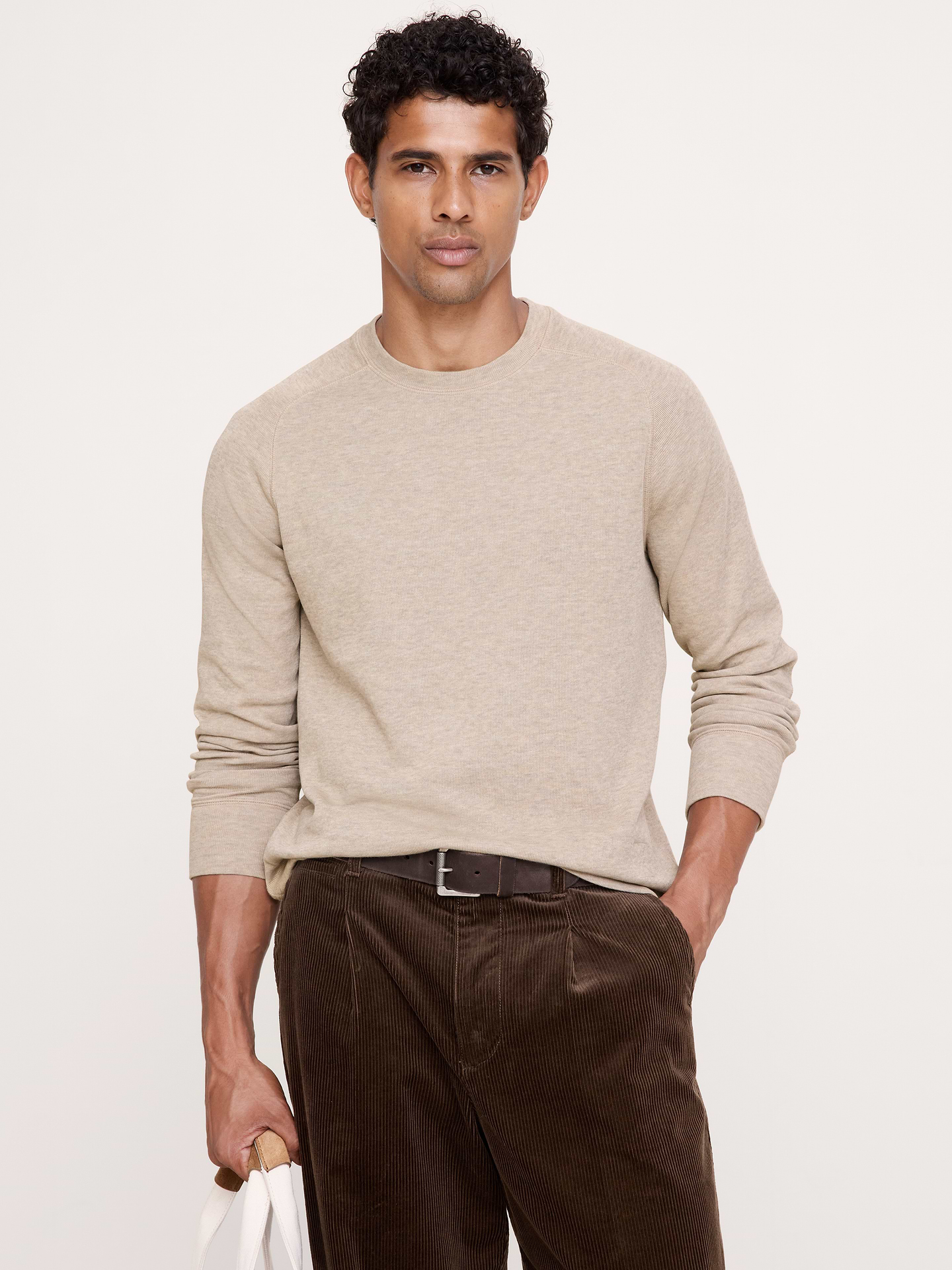 Image 1 of 4, We're bringing back our best-selling Double-Knit tees, beloved for their incredible softness and ability to serve as either a first or second layer., Standard fit: A straight and easy fit., Crew neck., Straight hem., Product #906575