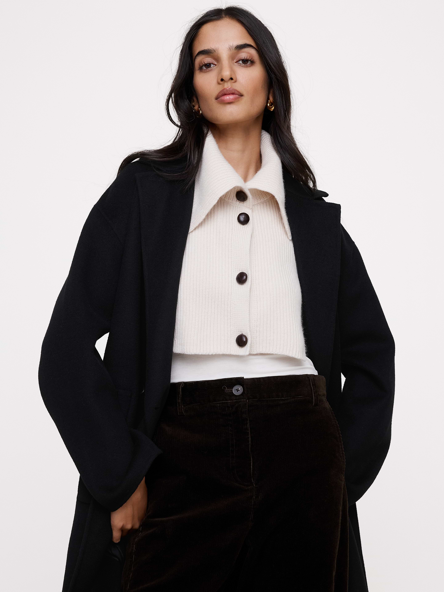 Image 2 of 5, Wool-Cotton Dickie Collar