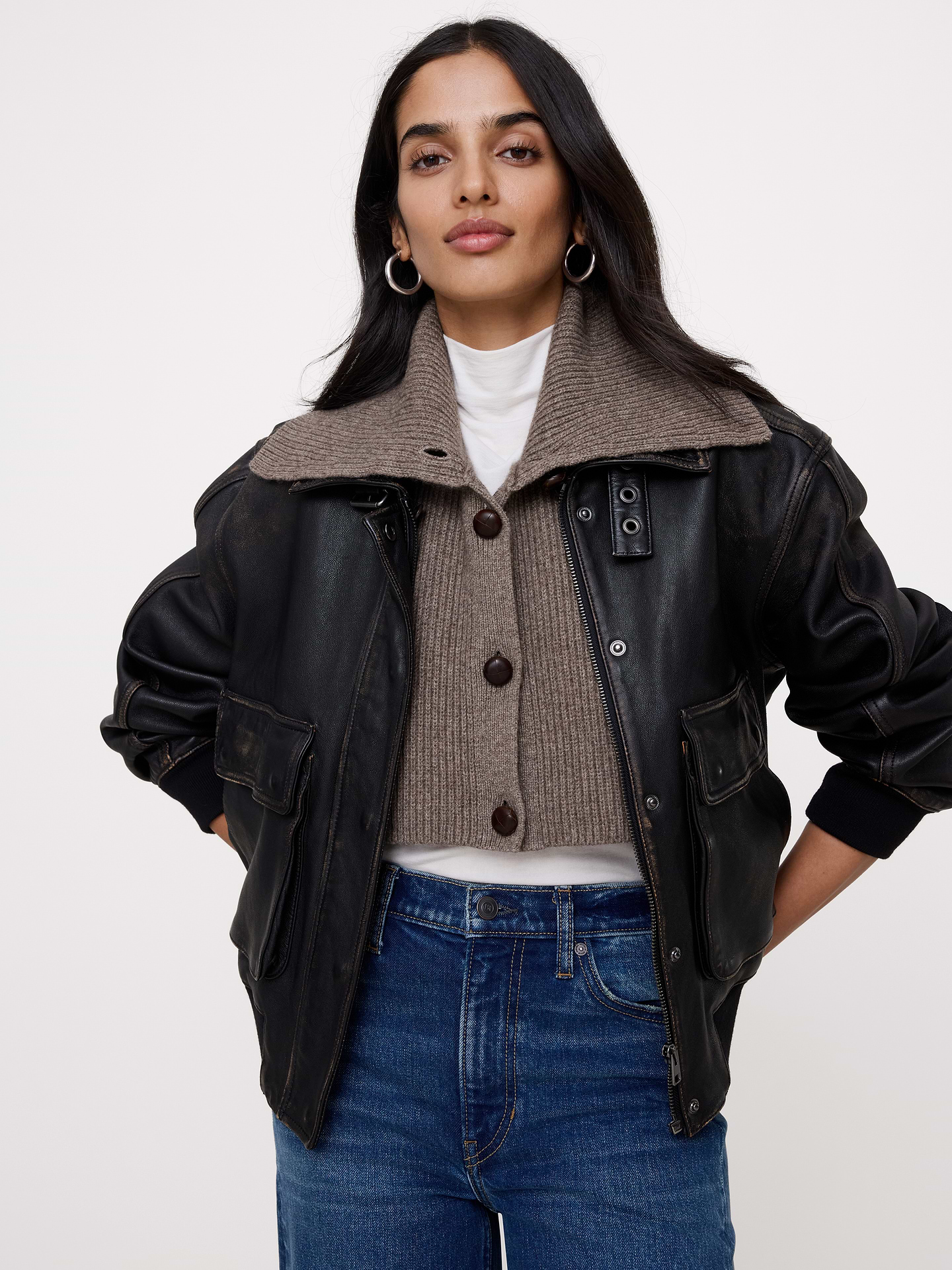 Image 3 of 5, Wool-Cotton Dickie Collar