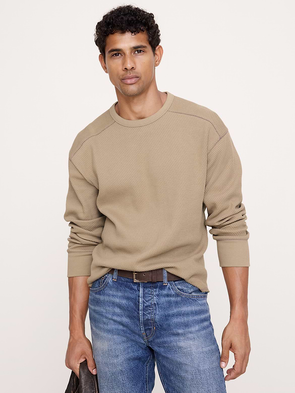 Alpine Thermal Crew-Neck Almond-Stitch T-Shirt