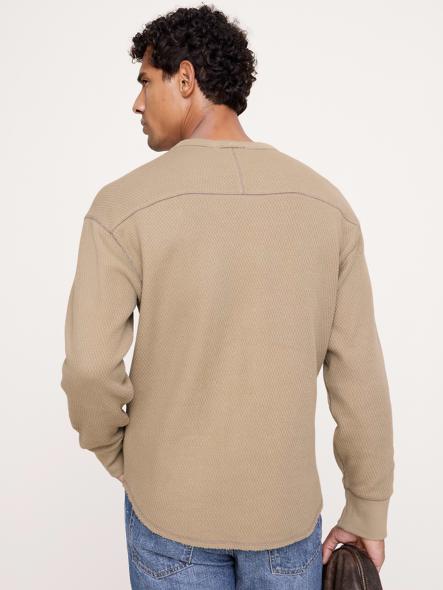Image 4 of 7, Alpine Thermal Crew-Neck Almond-Stitch T-Shirt