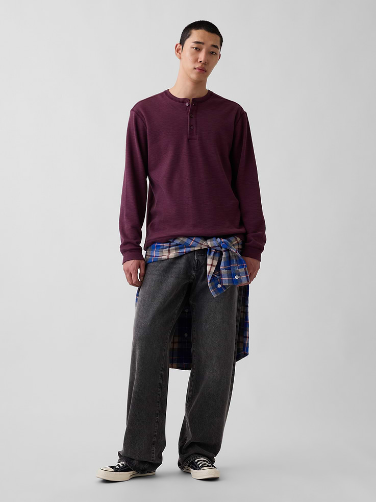 Image 2 of 5, Relaxed Henley T-Shirt