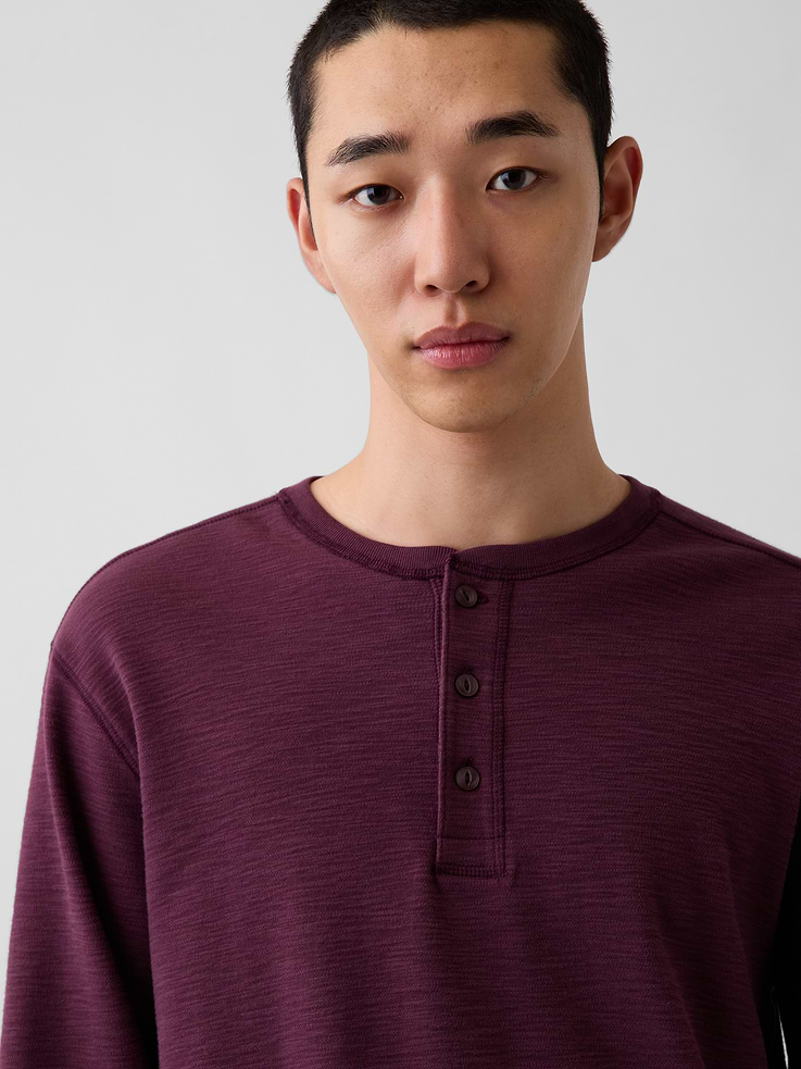 Image 4 of 5, Relaxed Henley T-Shirt