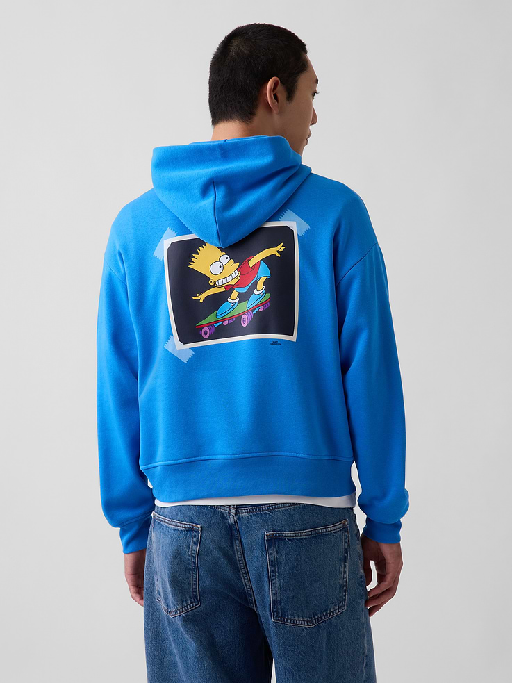 Image 1 of 10, Soft cotton-blend fleece hoodie. In an oversized fit., Hooded neckline., Long sleeves with dropped shoulders., Kanga pocket at front., Banded hem and cuffs., The Simpsons graphics., Made with 23% recycled polyester. Compared to virgin materials, using recycled materials helps reduce resource use and waste., Product #907426