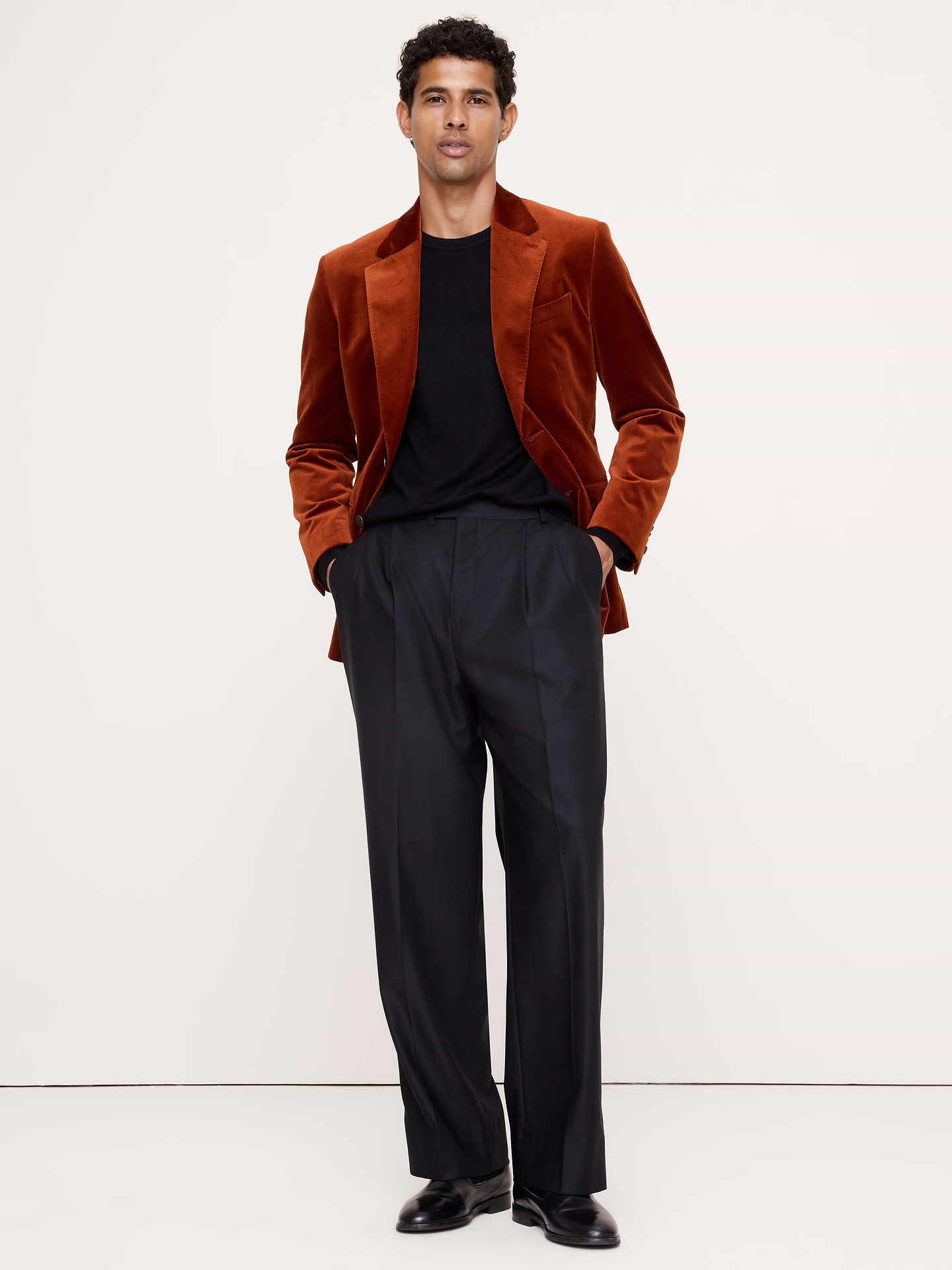 Image 5 of 5, Tailored Slim Velvet Blazer