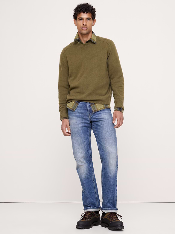 Italian Merino-Blend Crew-Neck Sweater