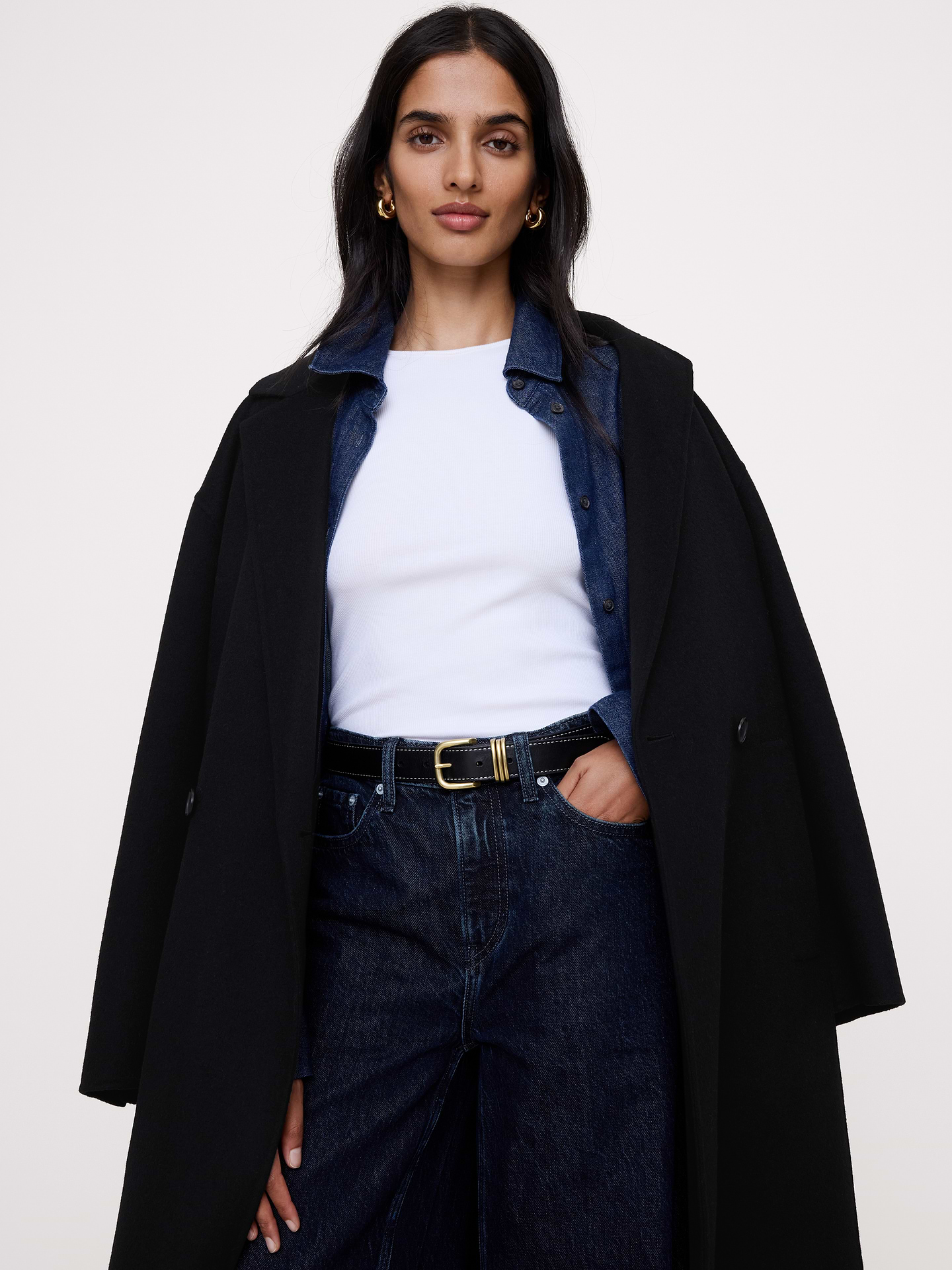 Image 2 de 4, Ceinture western en cuir à coutures contrastantes
