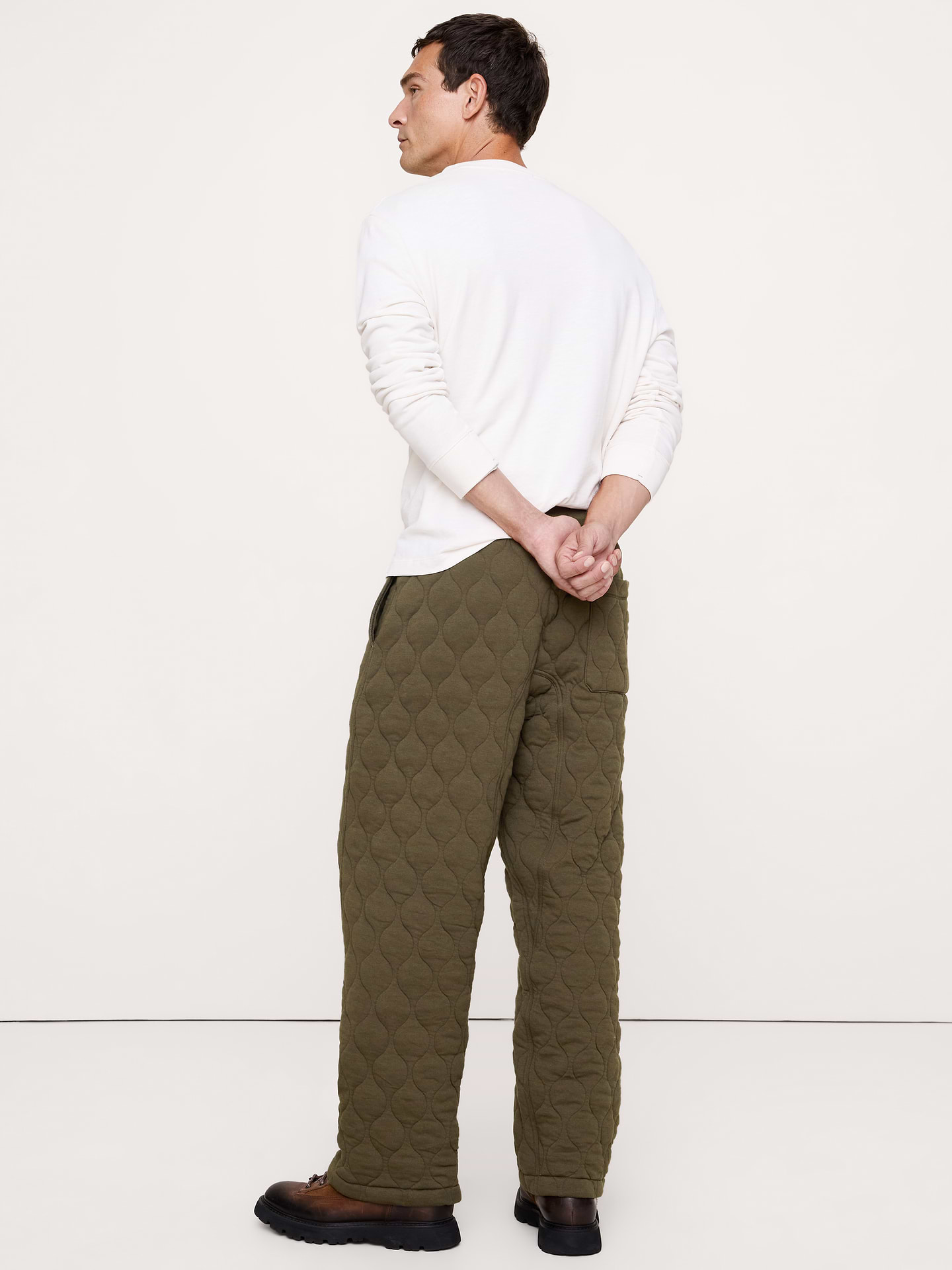 Image 2 of 5, Cotton Quilted Jacquard Pull-On Pant