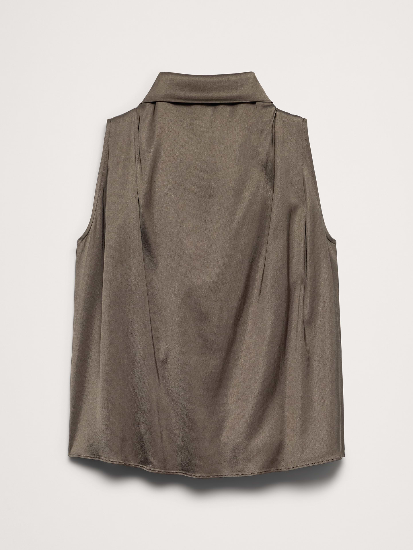 Image 5 of 5, Satin-Stretch Tie-Neck Top