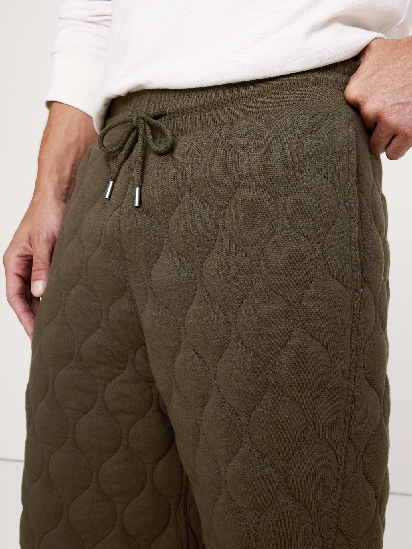 Image 3 of 5, Cotton Quilted Jacquard Pull-On Pant