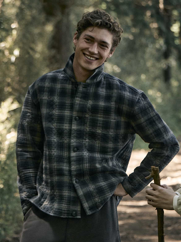 Relaxed-Fit Embroidered Cotton Quilted Flannel Overshirt