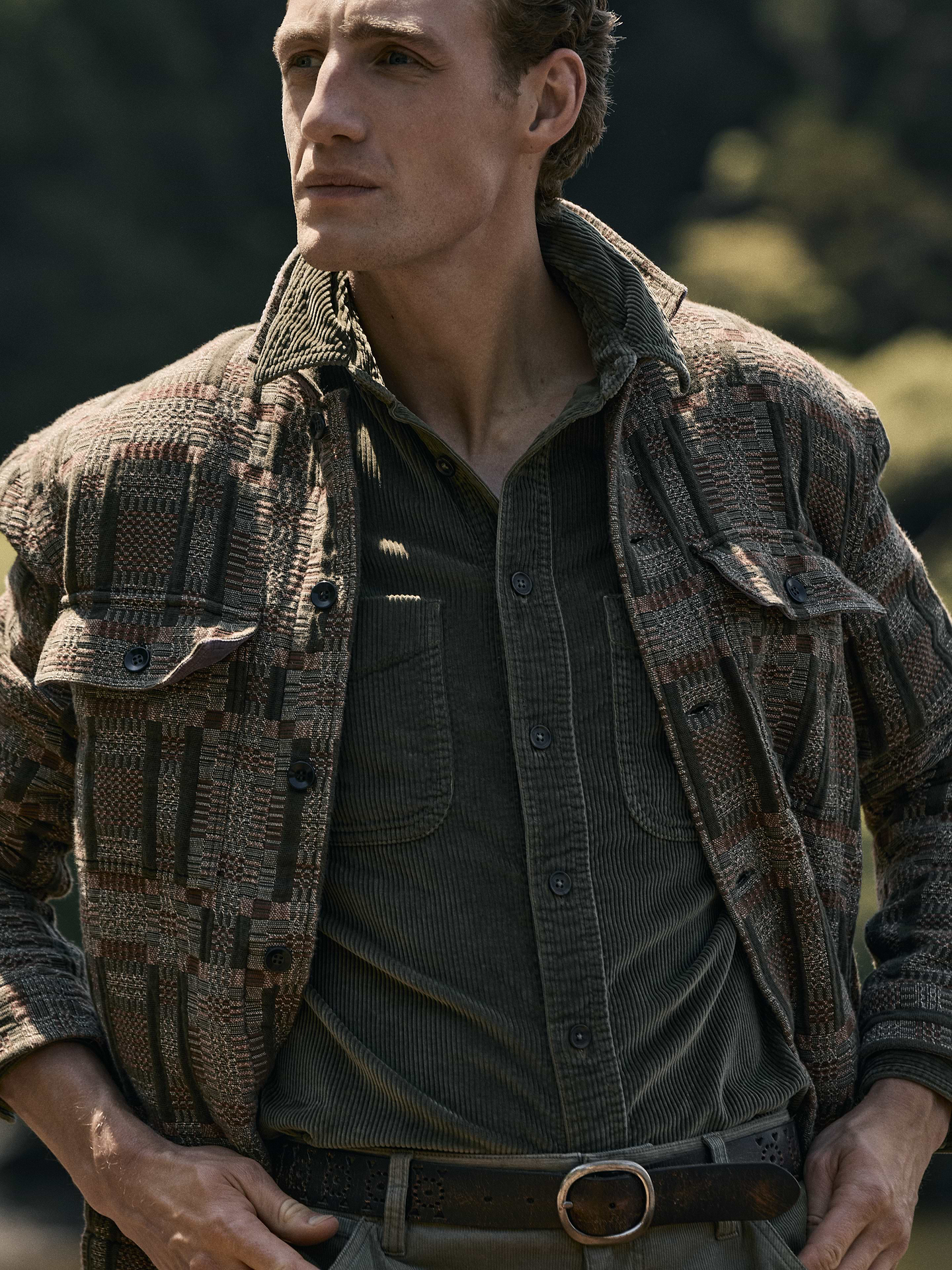 Image 6 of 6, Archive Reissue Corduroy Shirt with Suede Elbow Patches