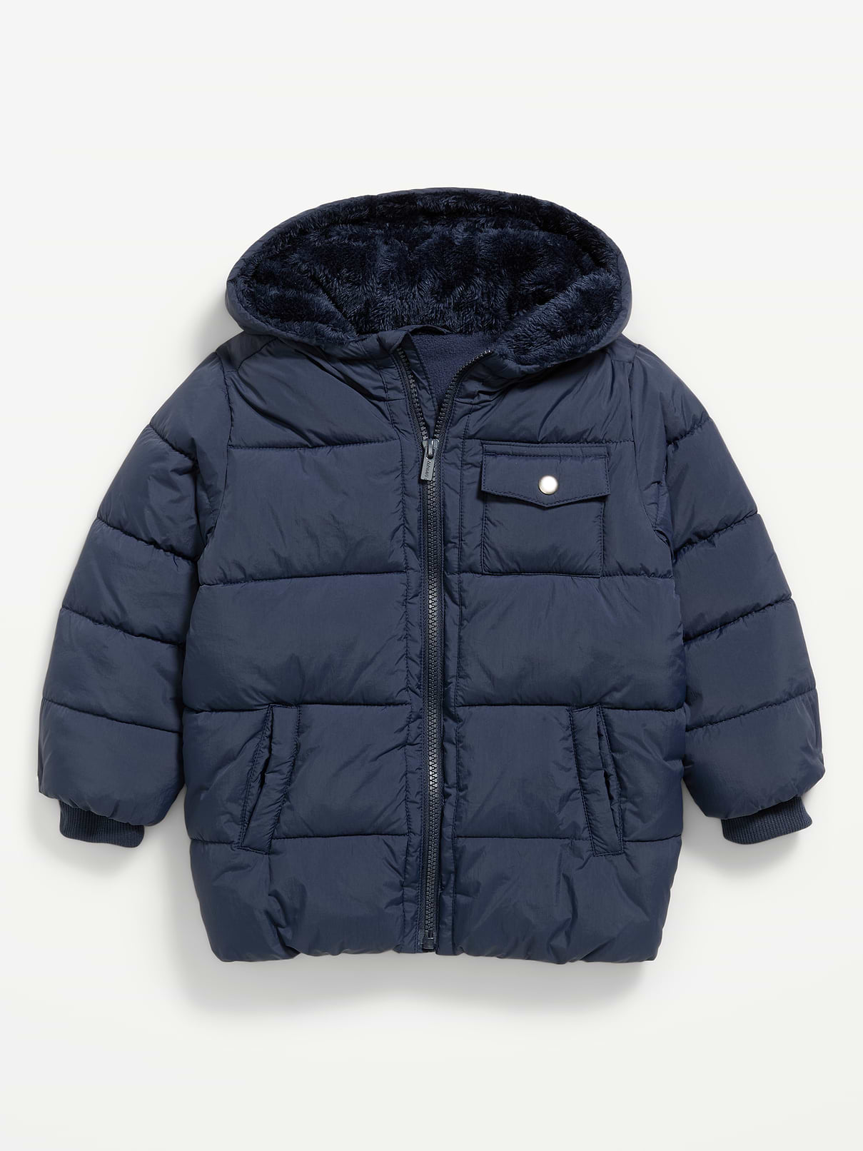 Image 1 of 3, built-in hood, long sleeves, full length zipper, welt pockets, snap-button pocket at chest, water-resistant, Product #1182741