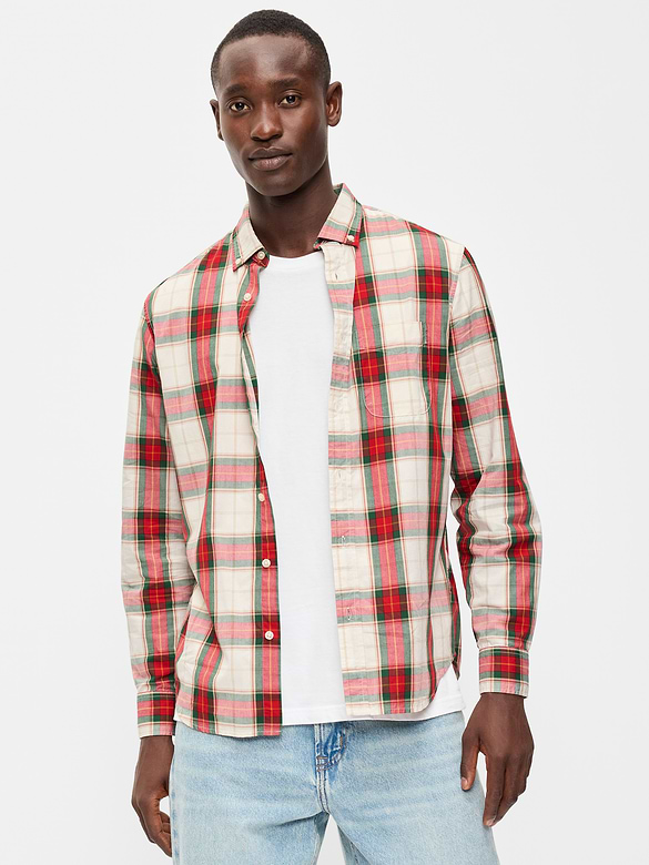 Classic Fit Everyday Plaid Poplin Shirt