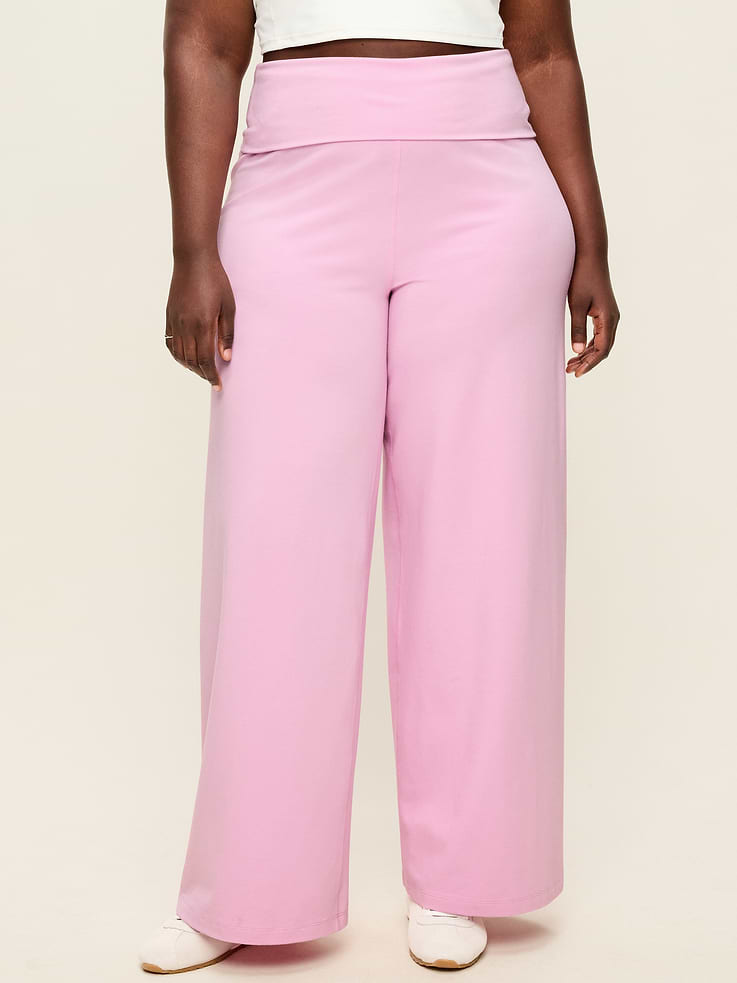 Image 7 of 8, High-Waisted PowerChill Fold-Over Wide-Leg Pants