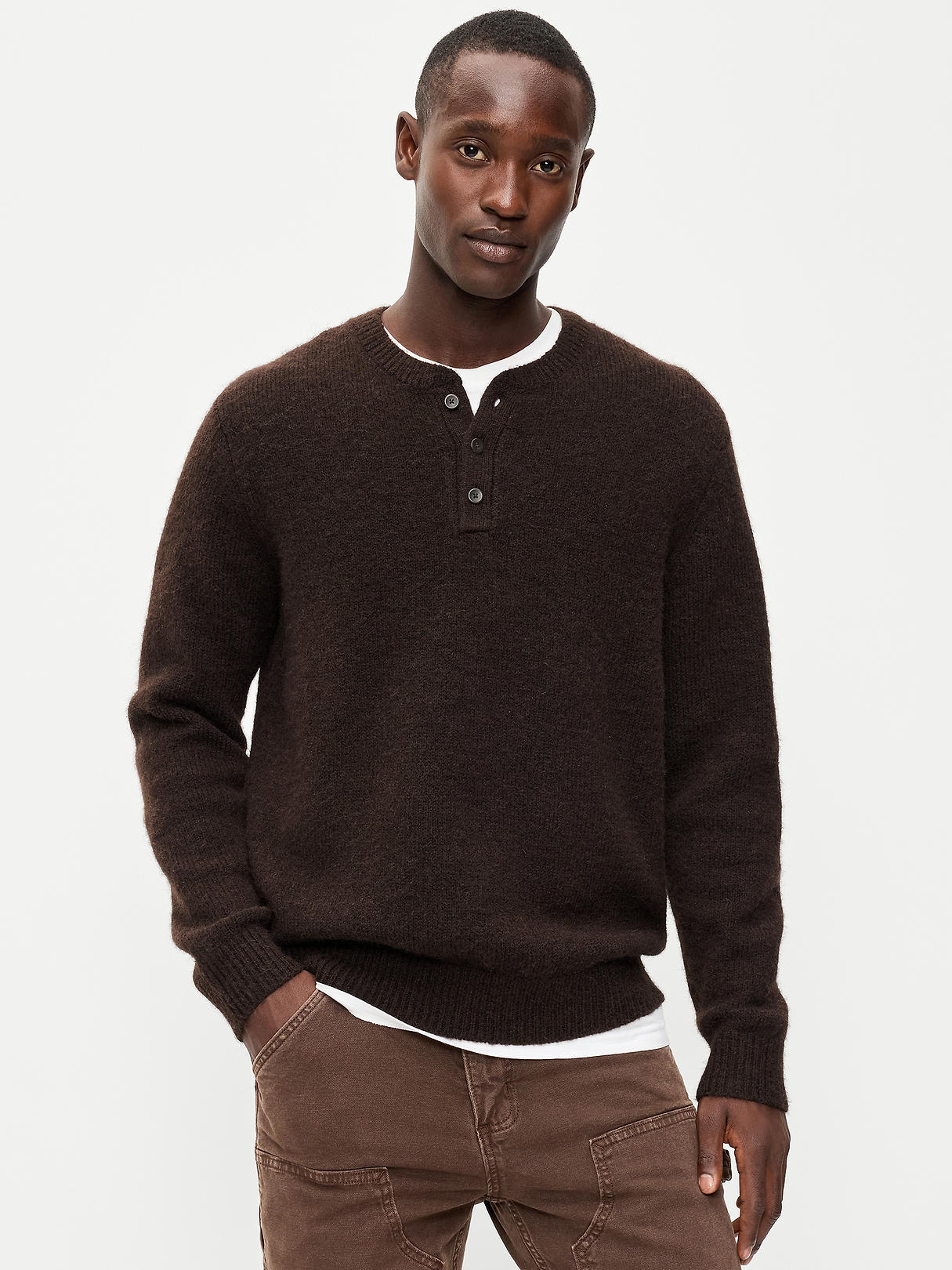 Wool-Blend Henley Sweater | Old Navy