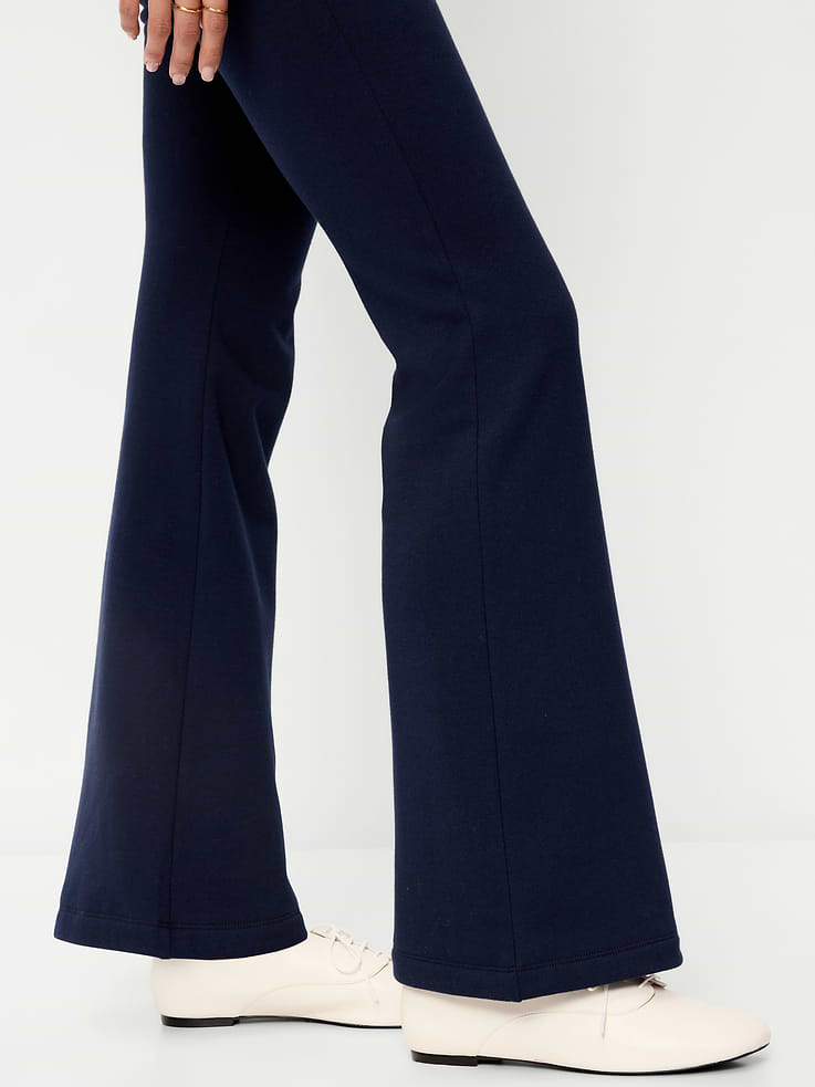 Image 4 of 4, Fleece-Lined High-Waisted Flare Leggings