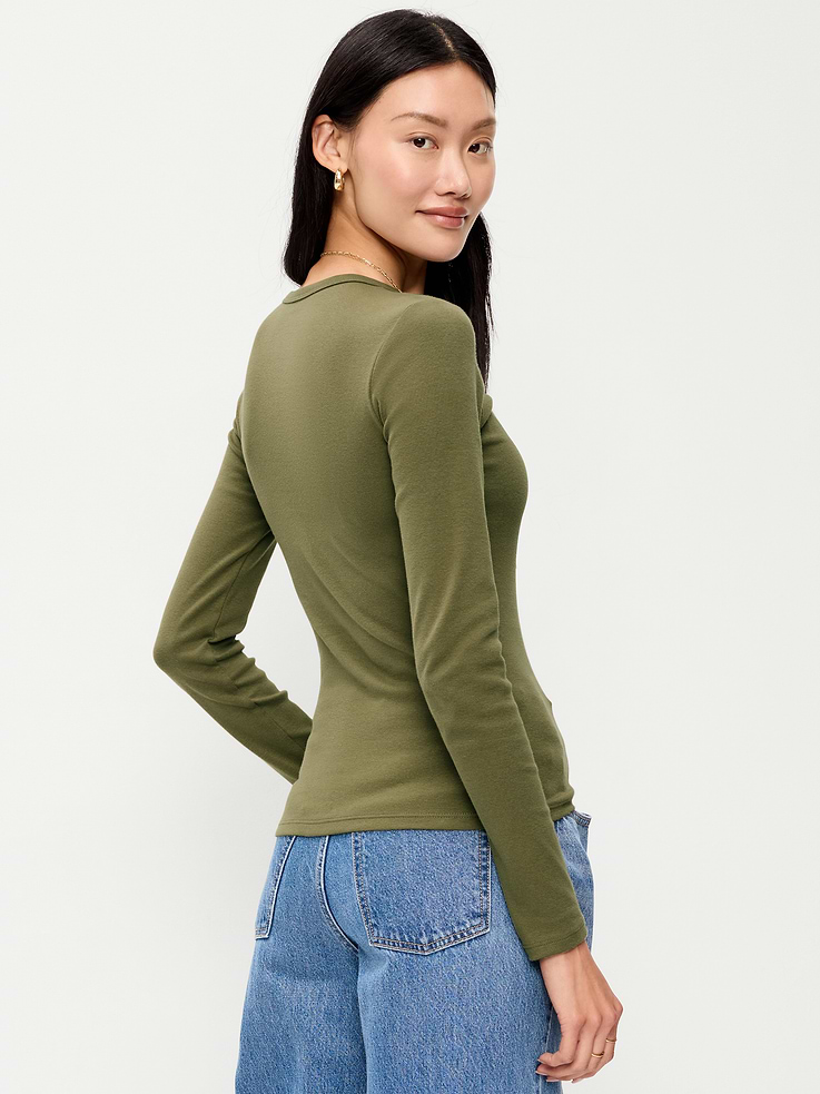 Image 2 of 8, Snug Crew-Neck Long Sleeve T-Shirt