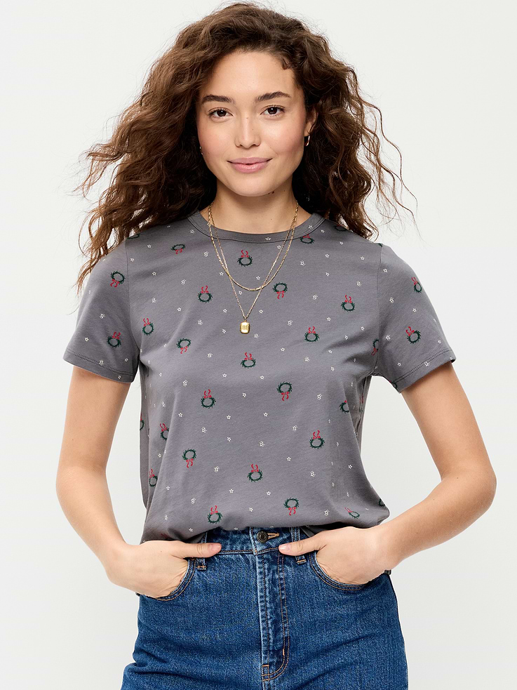 Image 1 of 8, Our EveryWear T-shirts are super-soft, with a comfortable, relaxed fit. Wear 'em with everything., rib-knit crew neck, short sleeves, Product #916026
