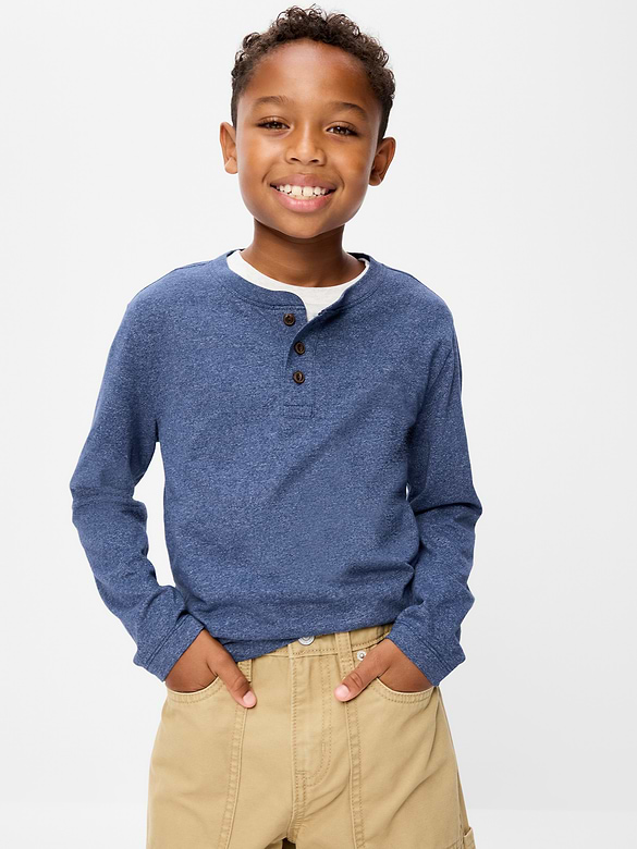Softest Long-Sleeve Henley T-Shirt for Boys