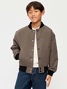 Image 1 of 3, standing rib-knit collar, long sleeves, full-length buttoned placket, welt pockets, rib-knit hem, Product #1182766