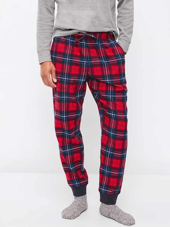 Plaid Flannel Pajama Joggers for Men
