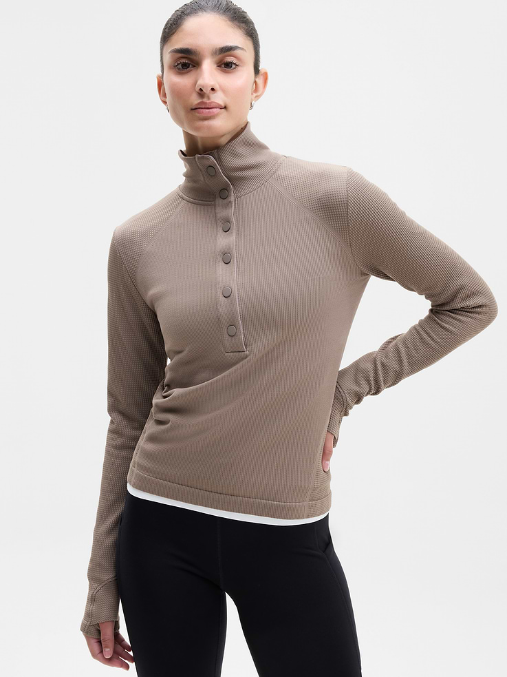 Image 1 of 6, FOR: Training in cold weather climates, FEEL: Seamless construction for maximum comfort and minimal chafing, FAVE: Thumbholes hold sleeves in place and keep warmth in, Product #1178766