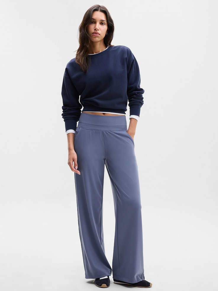 Image 1 of 5, FOR: Your workday commute and weekend travels, from meetings to meetups, FEEL: Sculptek Light fabric gives you full coverage and all-way stretch, FAVE: Two front hand pockets, plus two back zip pockets for on-the-go storage, The wide leg you’ll reach for on repeat. With a ribbed and reinforced waistband for ultimate stay-put support, Product #1175556
