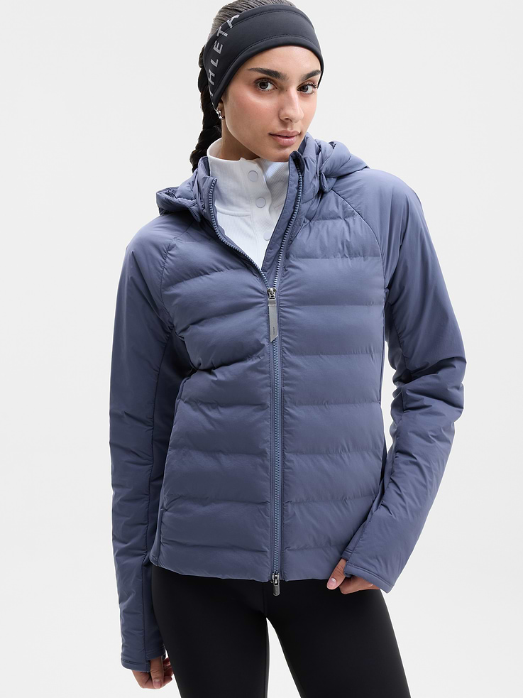 Image 1 of 6, FOR: Training in cold weather climates, FEEL: PrimaLoft® insulated body with a cozy, brushed lining, FAVE: Your favorite cold-weather layer, upgraded for the season with modern seam lines, insulated sleeve panels, and an Aqua Guard zipper for more warmth and weather protection, Thumbholes lock your fit in place, Secure zip pockets, Snap removable hood, Product #768239