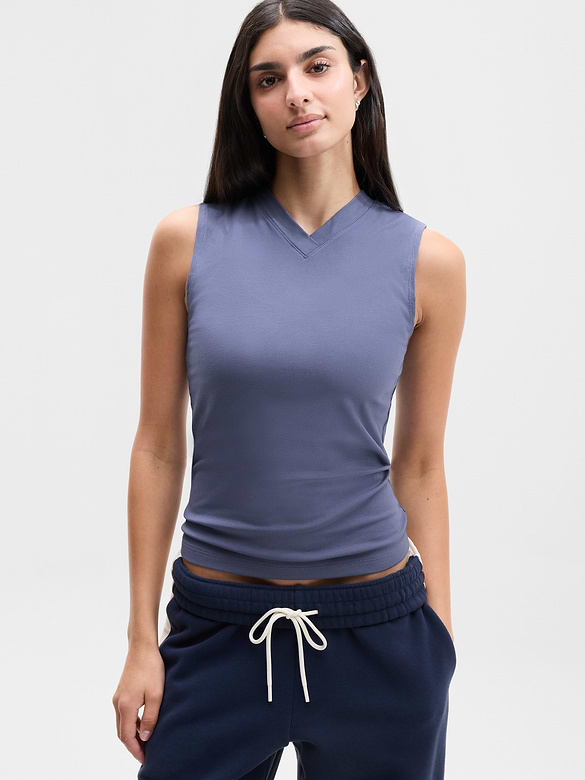 Signature Rib V-Neck Muscle Tank