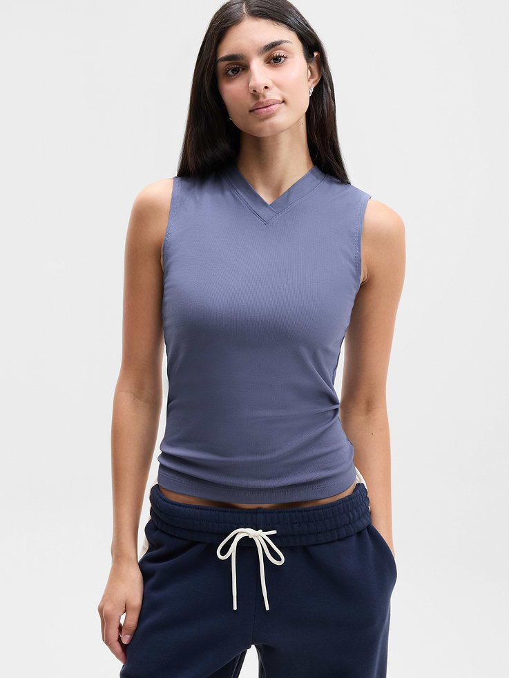 Image 1 of 6, FOR: Your workday commute and weekend travels, from meetings to meetups, FEEL: Silky-soft, premium modal with subtle rib texture, FAVE: A wardrobe essential that forever matches your favorite bottoms, Product #1174532