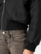 Image 5 of 5, Water-Resistant Oversized Faux-Fur Trim Bomber Jacket for Girls