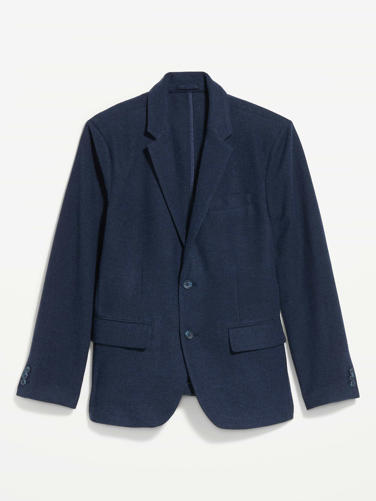 Image 1 of 1, notched collar, long sleeves with button cuffs, double button-front, flap front pockets front, welt pocket at chest, Product #907981