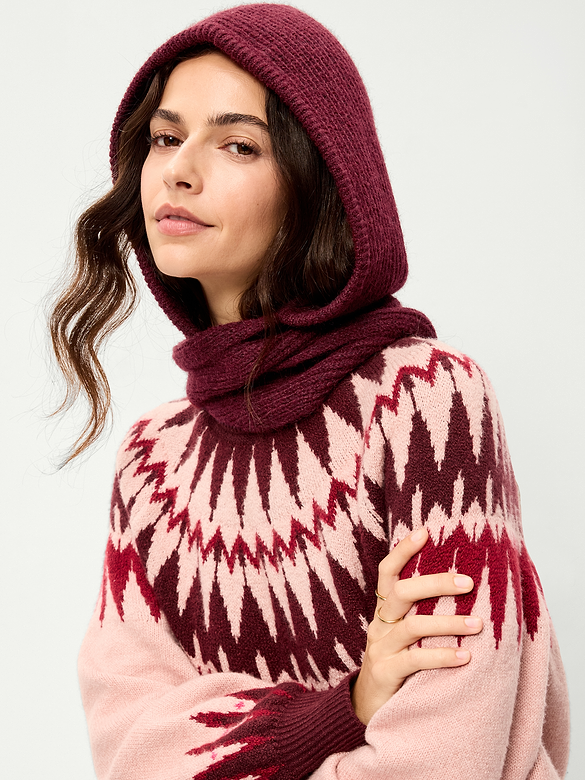 Rib-Knit Tie-Neck Bonnet