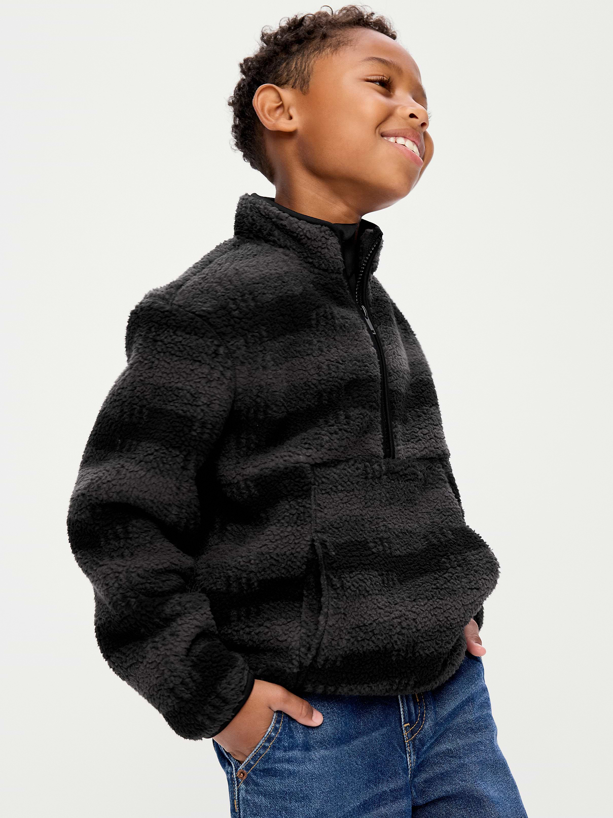 Image 1 of 2, mock neck, half-zip, kangaroo pocket, Product #908018