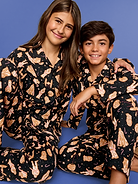 Image 1 of 5, notched collar, long sleeves, patch chest pocket, full button-front, matching pajama pants, elasticized waistband, on-seam pockets, © & ™ Lucasfilm, Ltd., Product #906401